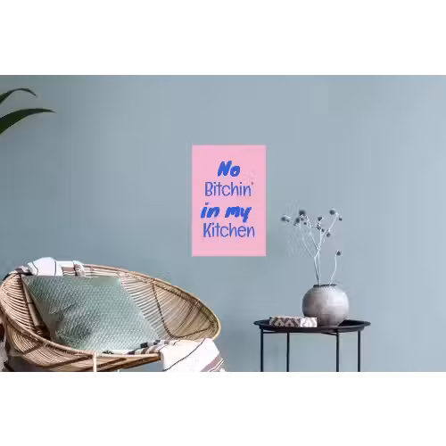 Quote - Blauw - Lettertype - Keuken Muursticker klein -plant