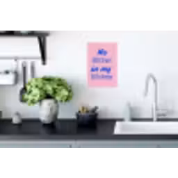 Quote - Blauw - Lettertype - Keuken Muursticker klein -keuken