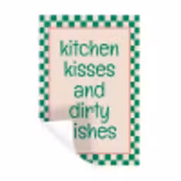 Quote - Groen - Geblokt - Keuken Muursticker klein -3d
