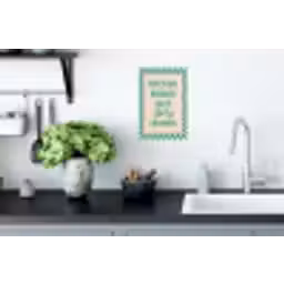 Quote - Groen - Geblokt - Keuken Muursticker klein -keuken