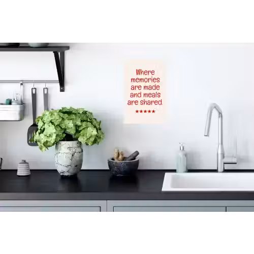 Quote - Sterren - Rood - Memories Muursticker klein -keuken