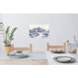 Rustiek - Landgoed - Blauw Muursticker klein -eettafel