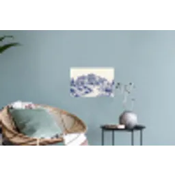 Rustiek - Landgoed - Blauw Muursticker klein -plant