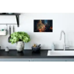 Kerstman - Haard - Donker Muursticker klein -keuken