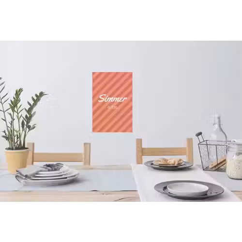 Simmer - Hartjes - Strepen - Roze Muursticker klein -eettafel