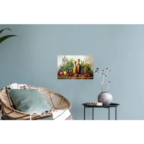 Stilleven - Kruiden - Specerijen - Fruit - Kleurrijk Muursticker klein -plant