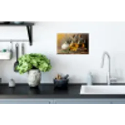 Stilleven - Olijfolie - Knoflook - Kruiden Muursticker klein -keuken