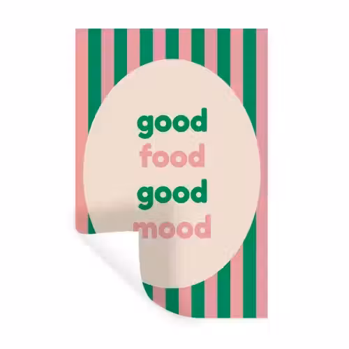 Gestreept - Quote - Ovaal - Roze Muursticker klein -3d