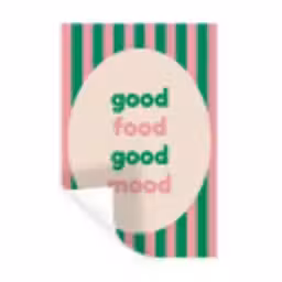 Gestreept - Quote - Ovaal - Roze Muursticker klein -3d