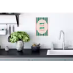 Gestreept - Quote - Ovaal - Roze Muursticker klein -keuken