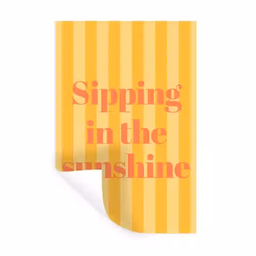 Gestreept - Geel - Sunshine - Letters Muursticker klein -3d