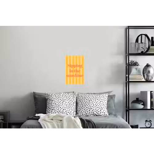 Gestreept - Geel - Sunshine - Letters Muursticker klein -slaapkamer