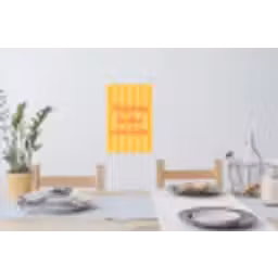 Gestreept - Geel - Sunshine - Letters Muursticker klein -eettafel