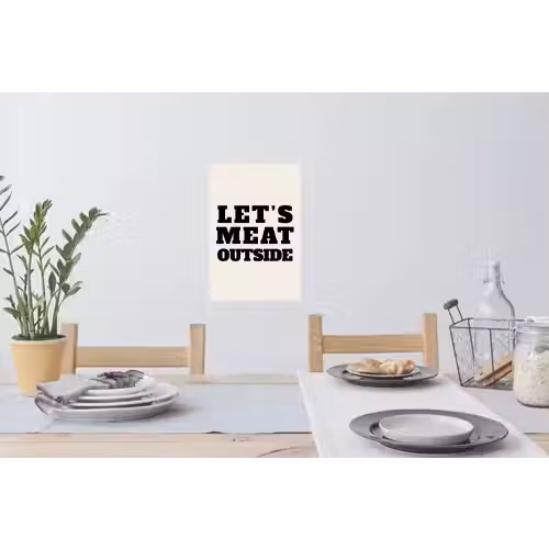 Tekst - Blokletters - Zwart - Vlees Muursticker klein -eettafel