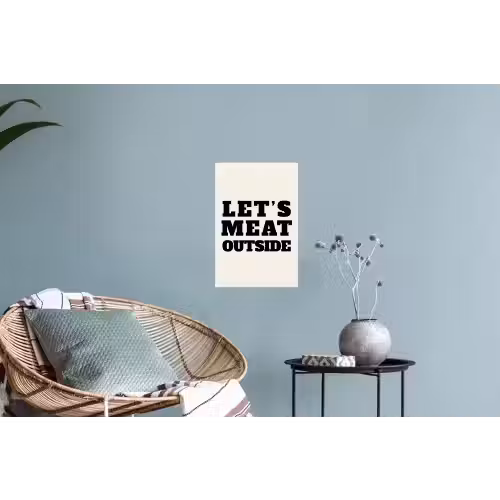 Tekst - Blokletters - Zwart - Vlees Muursticker klein -plant