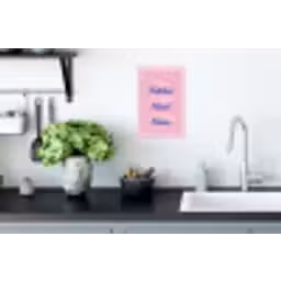 Tekst - Blauw - Keuken - Kader Muursticker klein -keuken