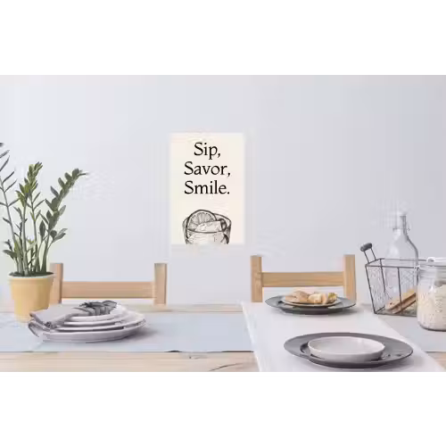 Tekst - Glas - Getekend - Citroen Muursticker klein -eettafel