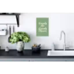 Tekst - Groen - Sierlijk - Letters Muursticker klein -keuken