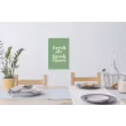 Tekst - Groen - Sierlijk - Letters Muursticker klein -eettafel