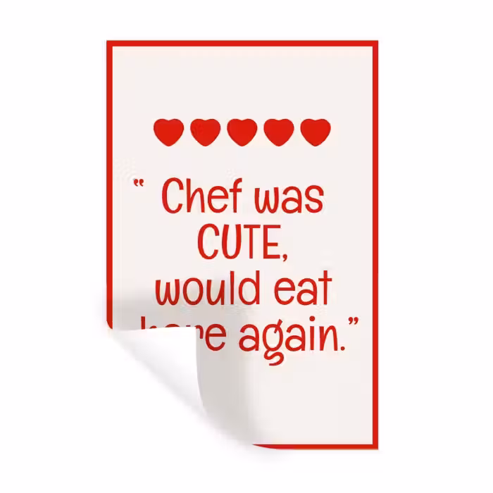 Tekst - Rood - Hartjes Muursticker klein -3d