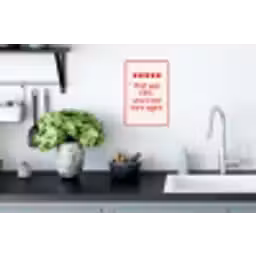 Tekst - Rood - Hartjes Muursticker klein -keuken