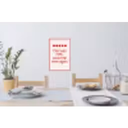 Tekst - Rood - Hartjes Muursticker klein -eettafel