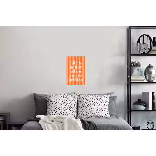 Tekst - Gestreept - Oranje - Zomer Muursticker klein -slaapkamer