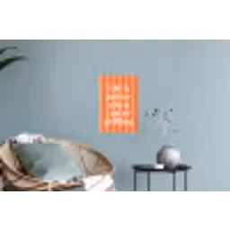Tekst - Gestreept - Oranje - Zomer Muursticker klein -plant